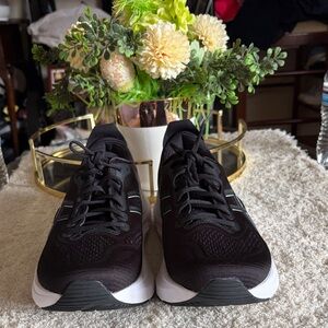 Asics Black Athletic Running Shoes with White Midsole